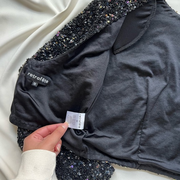 RETROFETE Black Sequince Rain Top ✨🪩 - Picture 7 of 8